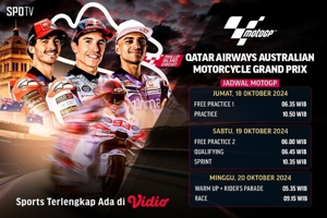 Jadwal Siaran Langsung SPOTV: MotoGP Australia 2024 di Vidio