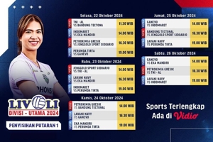 Jadwal Live Streaming Pertandingan Bola Voli Livoli Divisi Utama 2024 di Vidio