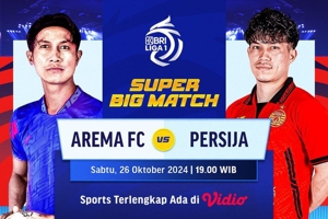 Link Siaran Langsung BRI Liga 1: Arema vs Persija di Vidio Akhir Pekan Ini
