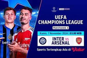 Link Live Streaming Liga Champion: Inter Milan vs Arsenal di Vidio