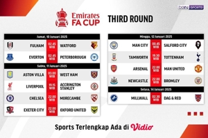 Jadwal dan Link Live Streaming 3rd Round FA Cup 2024/25 di Vidio Pekan Ini